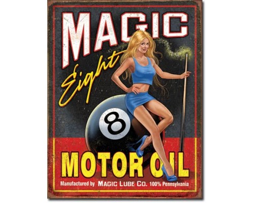 Enseigne en métal Magic Eight Motor Oil